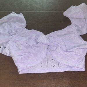 Purple Eyelet Juniors Shirt